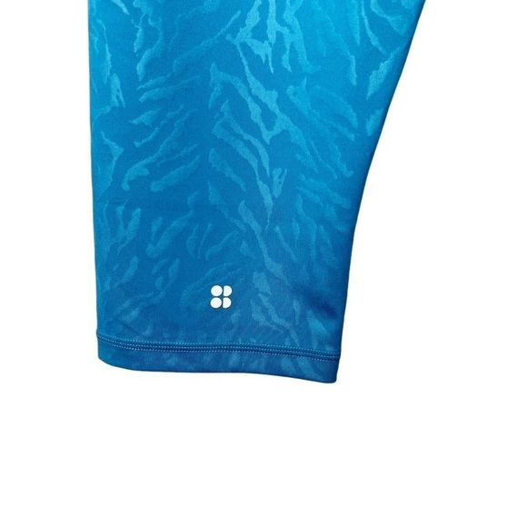 NEW Sweaty Betty Women’s Blue Tiger Print All Day Crop Performance Legging Sz 12 - Picture 10 of 13